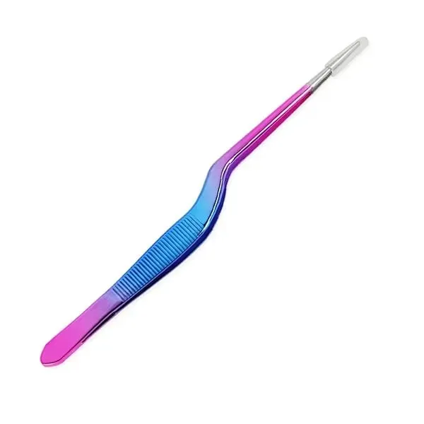 5.5 אינץ' פינצטה לבישול מיני למטבח נירוסטה מלקחי ציפוי דיוק קצה אופסט לעיצוב עוגה לעיצוב מזון