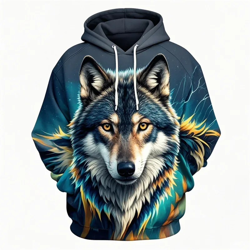 3D Aslan Grafik Baskılı erkek Hoodie Moda Sokak Kapşonlu Kazak Yaz Sonbahar Büyük Boy Eşofman Kazak Rahat Kapüşonlular — image 8