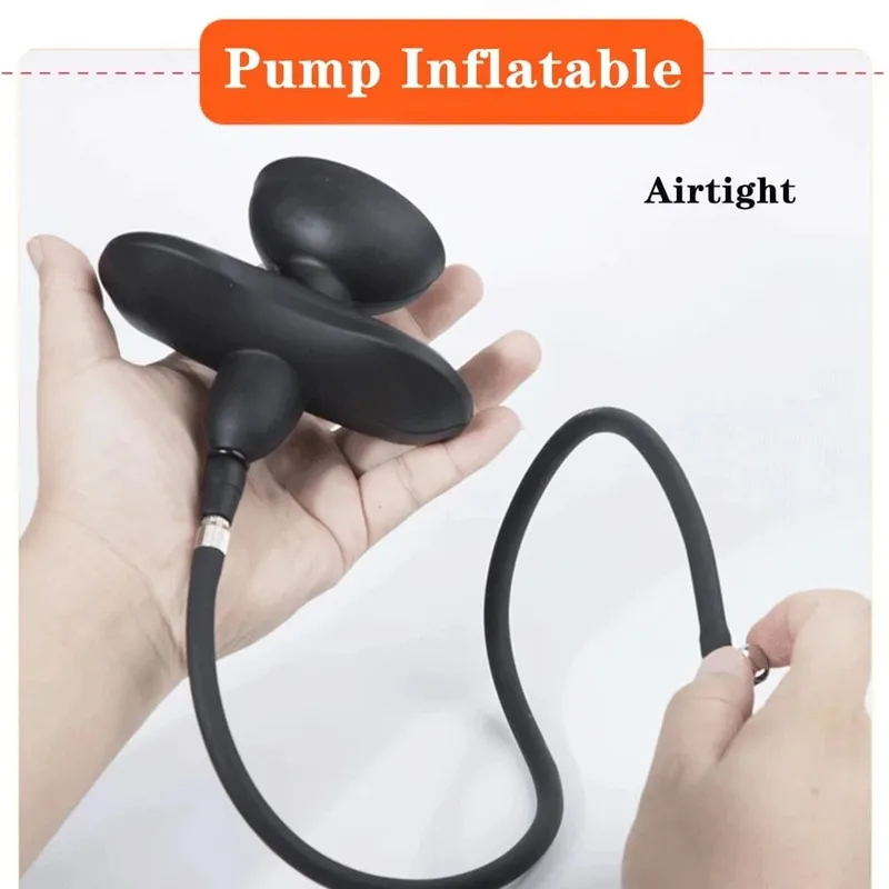 Flexible Size Silicone Mouth Gag BDSM Ball Accessory Plug Inflatable with Detachable Pump for Erotic Restraint Sex Game Play Toy
