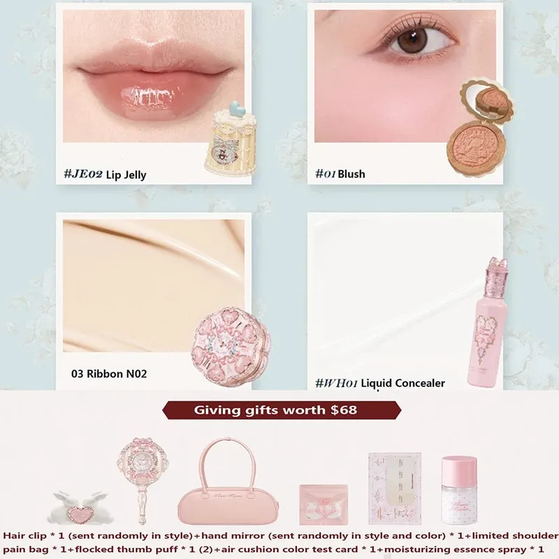 Flower Knows איפור סט מתנות שפתיים קרם סומק כרית BB Cream Brightening Concealer Essence לחות ותיק קוסמטי All-in-One — image 12