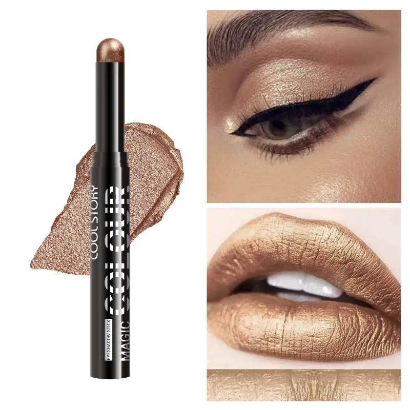 2 σε 1 Eyeshadow Lipstick Stick Pencil Waterproof Glitter Brighten Matte Eye Shadow Makeup Pigment Eyeshadow Pen