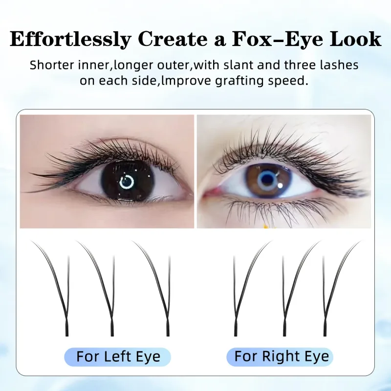 Lashonly Fox YY Faux Mink Eyelash Extensions 16 Lines Μαλακό φυσικό Premium Επίπεδο Διχτυωτό Διχτυωτό Βλεφαρίδες Cross Flying YY Lashes for Fox Eye
