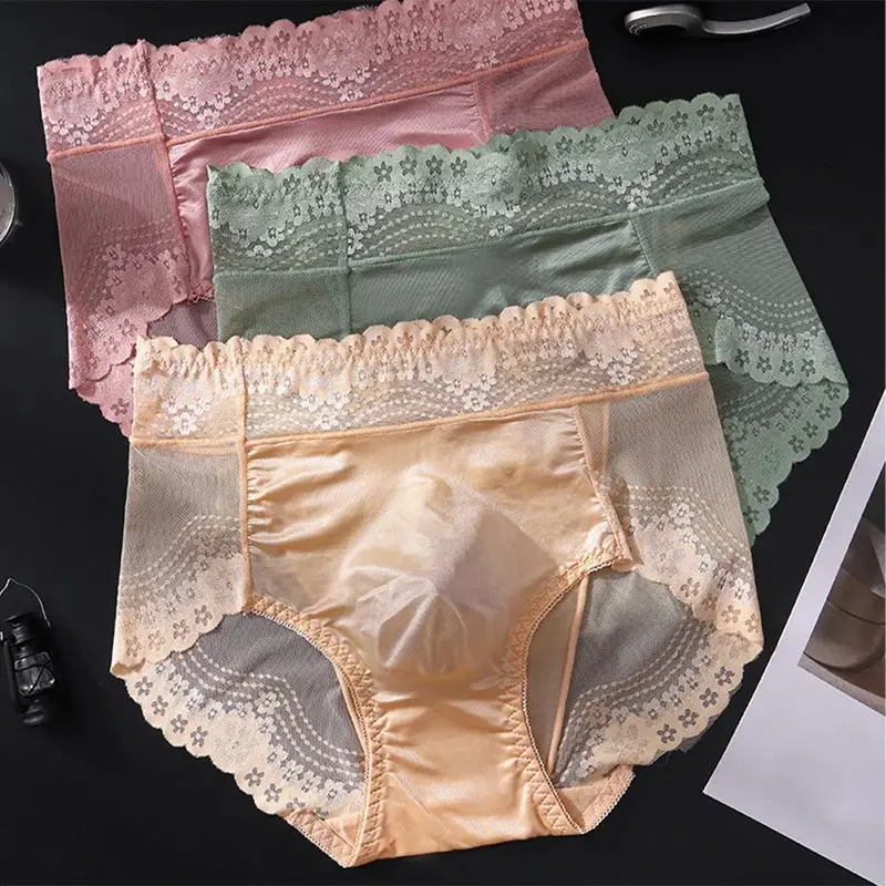 1pc Men Lace Thin Seamless Ice Silk Sexy Briefs 3d Bulge Pouch Low Waist Pantie Summer Breathable High Elastic Soft Underwear