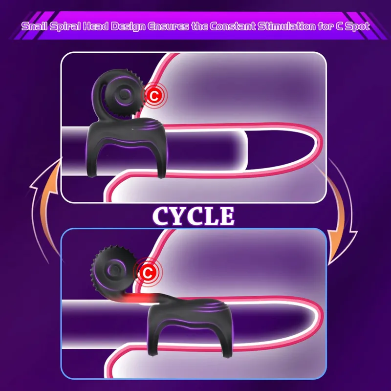New Snail Vibe Cock Rings Vibrating Male Delay Ejaculation Clitoris Stimulation Penis Ring Vibrator Sex Toys for Men Adult — image 6