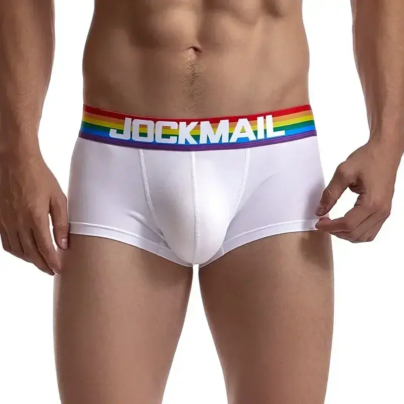 Cintura arcobaleno Mutande da uomo Boxer da uomo in cotone Boxer da uomo Intimo traspirante da uomo Mutandine da uomo Boxer morbidi Balck White — image 1