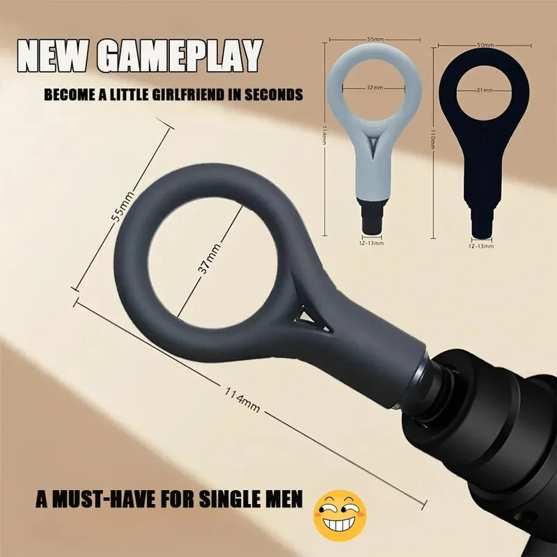 Men's vibrating masturbator electric masturbation ring training and relaxation device fascia gun adult head sex toy — image 3