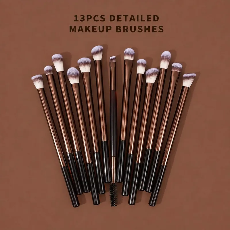18Pcs Professional Makeup Brush Set Soft Synthetic Hair Foundation Powder Blending Eye Brushes With Leather Storage Bag