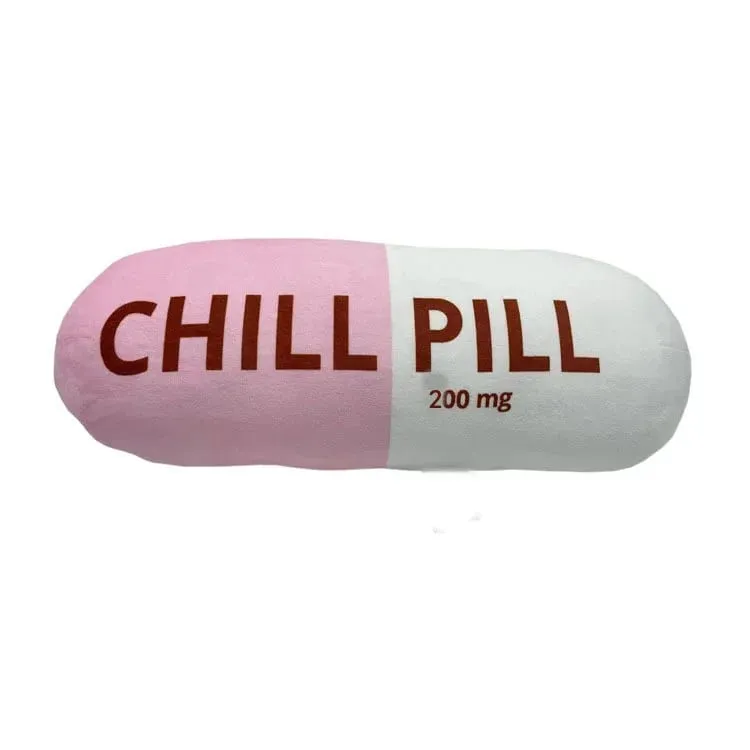 Αστεία Chill Pill Λούτρινο μαξιλάρι Χαριτωμένο καρτούν με γέμιση βελούδινο μαλακό μαξιλάρι καναπέ που αγκαλιάζει κούκλα υπνάκο Μαξιλάρι ύπνου Δώρο γενεθλίων