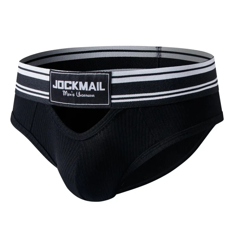 Jockmail Mens Underwear New Arrivalmen Briefs Plaid Pit Cotton Sexyu Bag Front and Rear Openings Cut Outlow Waist Breathable — image 32