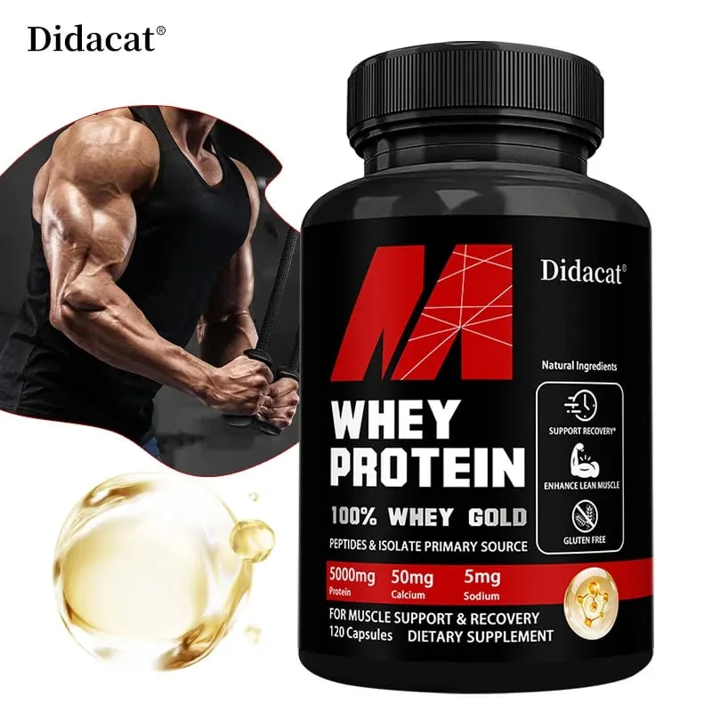 Whey Protein Capsules - Contains 5000mg of Protein - Supports Recovery Balanced Muscle Health Gluten Free NON-GMO — image 2