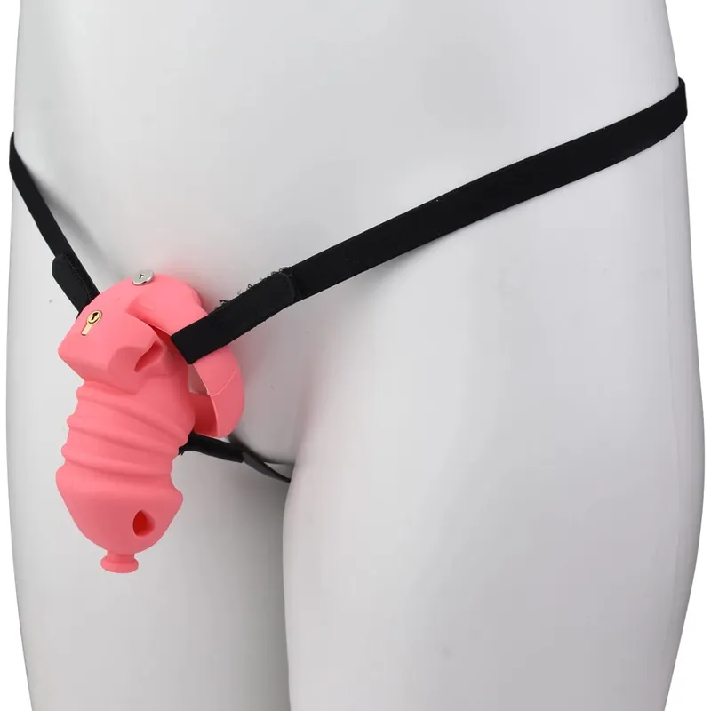 Jaula de silicona para pene masculino, cinturón de castidad, consolador con bloqueo para pene, Juguetes sexuales antiescape para hombres, accesorios eróticos — image 15
