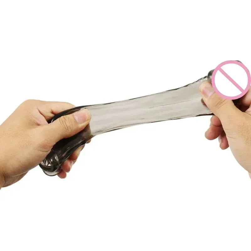 3 Colors Penis Sheath Extender Sleeve Enlarger Stretch Enhancer Delay Ejaculation Sex Toys For Men Reusable Condom Cock Ring — image 4