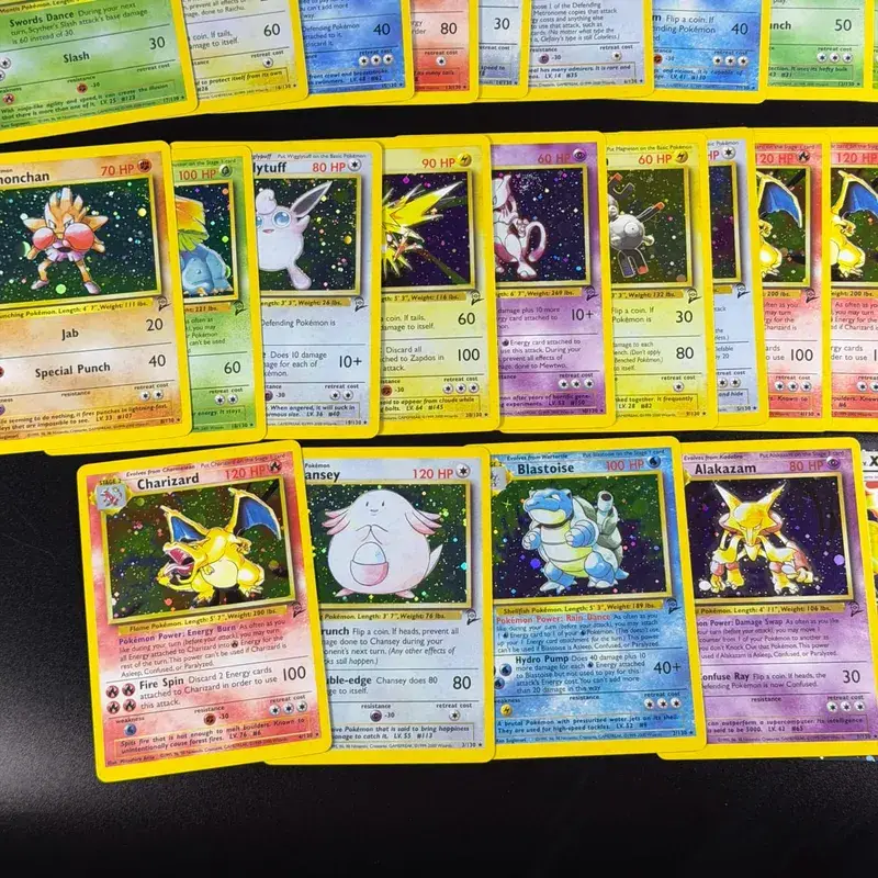 Pocket 2000 Base Set 2 OG Nostalgia Συλλεκτικό Hitmonchan Scyther Clefable Pidgeot Mewtwo Traditional Holo Proxy — image 3
