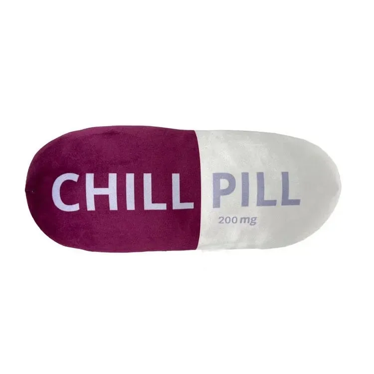 Αστεία Chill Pill Λούτρινο μαξιλάρι Χαριτωμένο καρτούν με γέμιση βελούδινο μαλακό μαξιλάρι καναπέ που αγκαλιάζει κούκλα υπνάκο Μαξιλάρι ύπνου Δώρο γενεθλίων