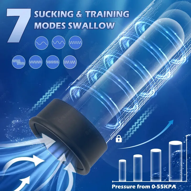 משאבת פין חשמלית IPX7 עמיד למים יניקה מאריך פין דיק מגדיל ואקום הגדלת פין אונן צעצועי מין לגברים — image 5
