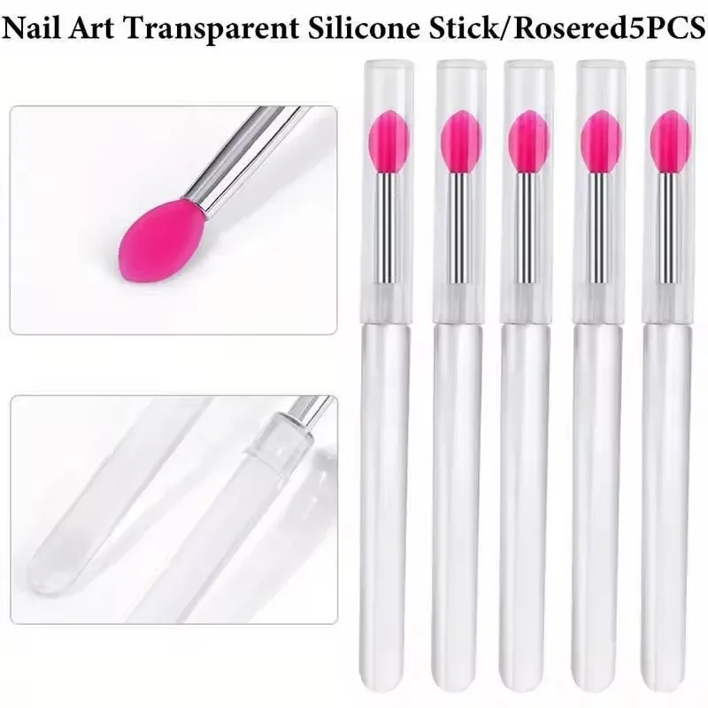 3/5/10 Chiếc Di Động Silicone Cọ Môi Có Nắp Mềm Mại Đa Năng Son Dưỡng Môi Applicator Son Môi Lipgloss Cọ Trang Điểm