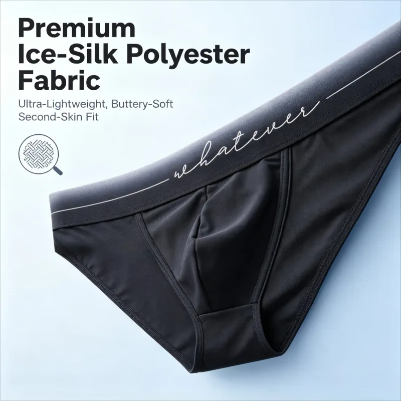 Trendy Men High Cut Ice Silk Briefs Printed Moisture Wicking Breathable Athletic Underpants Fit Bodybuilder Daily 1/3Pcs Set — image 7