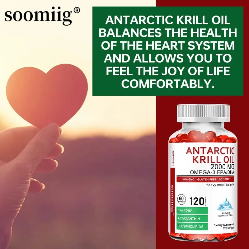 Antarctic Krill Oil 2000 Mg Κάψουλες | 3X Strength φυσική πηγή ωμέγα-3 EPA DHA με συμπλήρωμα φωσφολιπιδίων ασταξανθίνης — image 3