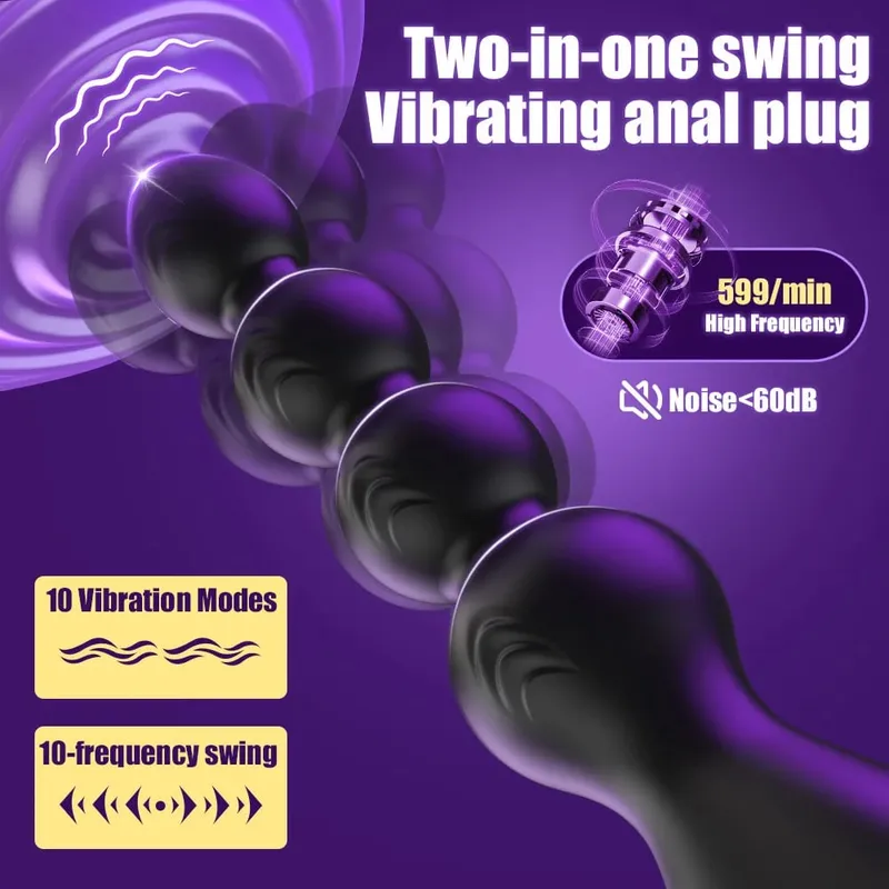360° Rotating Anal Vibrator for Men Prostate Massager Butt Plug Anal Balls Adult Male Gay Masturbator Toy Sex Toys for Adult — image 3