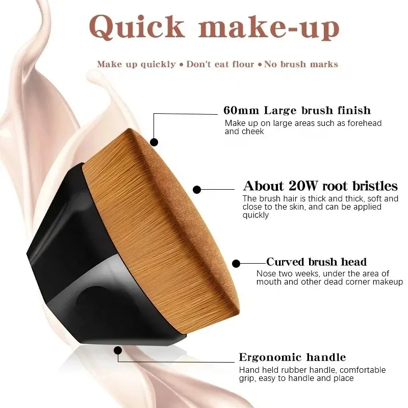 1/2/3/4 Buah Kuas Makeup Bedak Kecantikan Kuas Perona Wajah Portabel Kuas Foundation Profesional Kosmetik Riasan Dasar Lembut — image 3