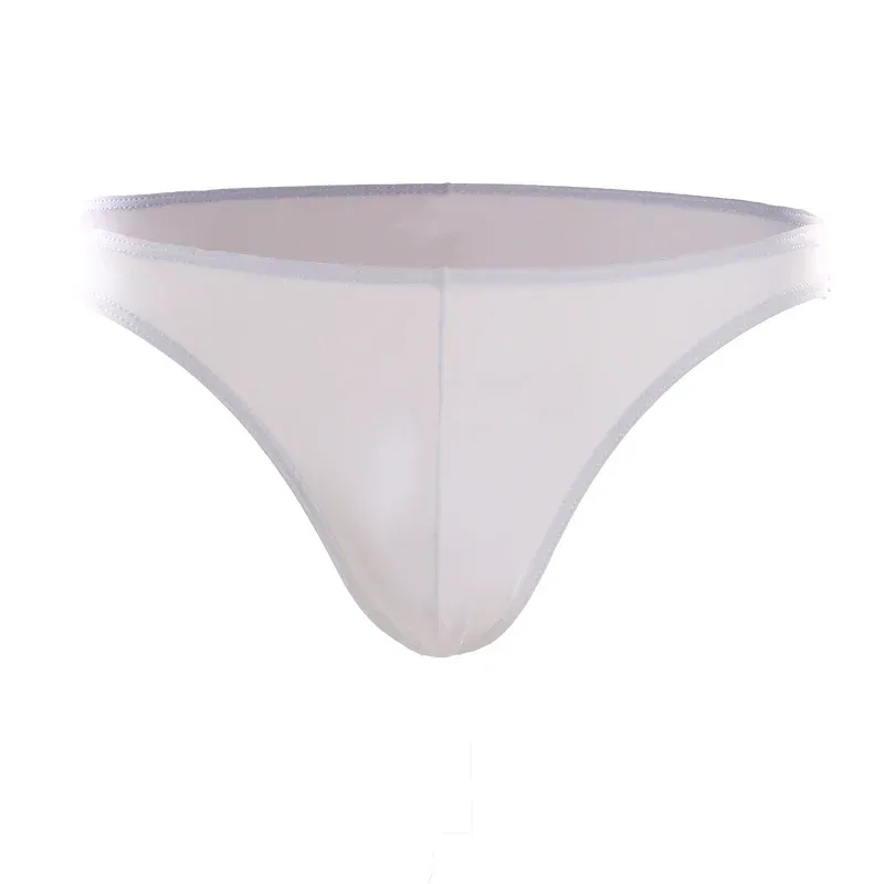 Summer Men's Breathable Ice Silk Underwear - Thin Style, Sexy Low-Waist Tight Fit, Seamless Small Triangle Bottom