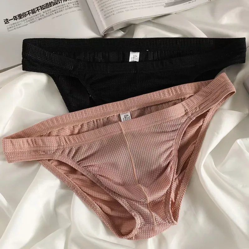 Men's Summer Ultra-thin Boxers Briefs Ice Silk Seamless Underwear Sexy Lingerie Underpants Shorts Breathable Panties — image 3