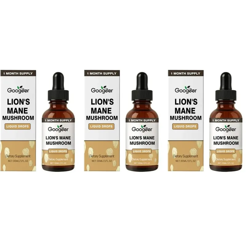 Googeer Lion's Mane Mushroom Liquid Drops Memory and Focus Support for Cognitive Clarity Mental Agility Alcohol-Free 30 ML