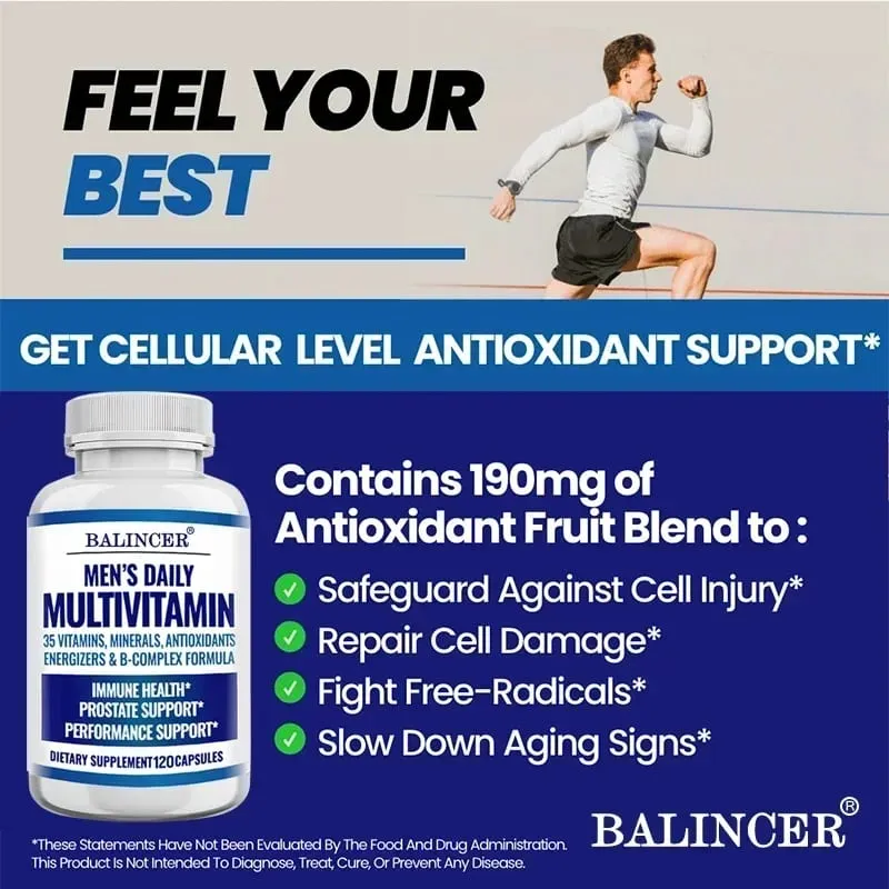 Multivitamin Supplement for Men – Provides Cognitive Brain Health Energy and Stamina and Muscle Mass