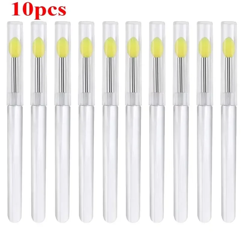 3/5/10 Chiếc Di Động Silicone Cọ Môi Có Nắp Mềm Mại Đa Năng Son Dưỡng Môi Applicator Son Môi Lipgloss Cọ Trang Điểm