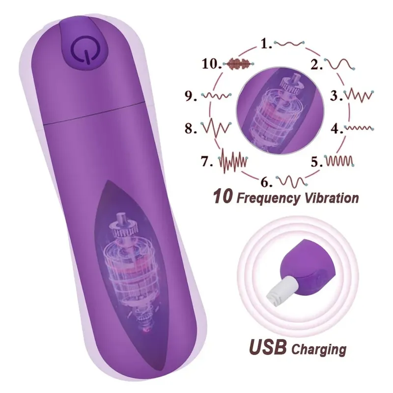 Mini Bullet Vibrator for Women Strong Shock Vibrating Nipple Vagina Clitoral Stimulator Thrusting Dildo Sex Toys for Couple 18+ — image 6