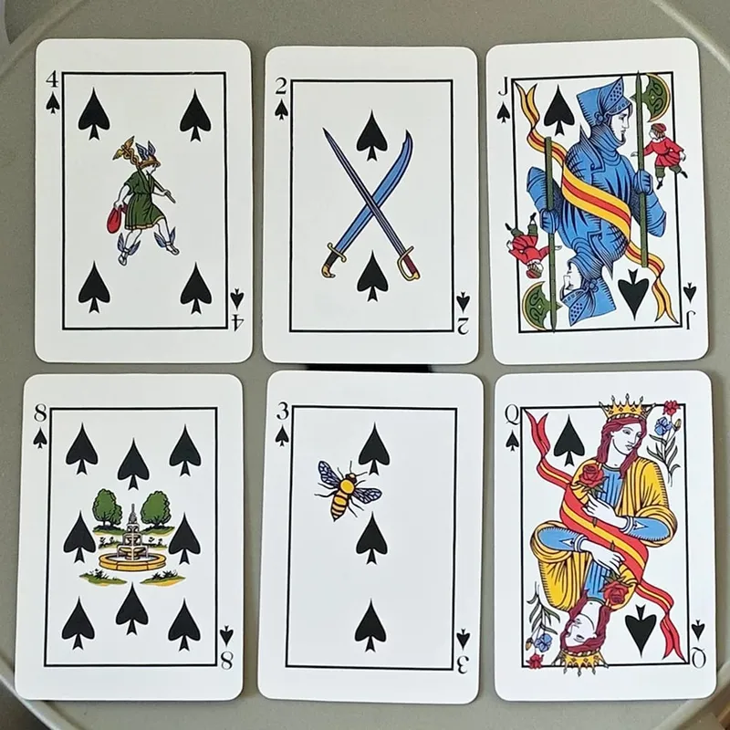 9*6cm The Playing Card Deck Vintage Art Mga Fortune Telling at Divination Cards 54 Pcs Full Set Poker Deck Double-embossed — image 4