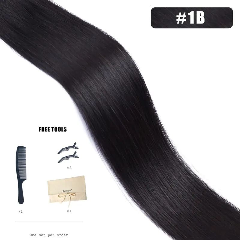Genius Weft Human Hair Extensions 100G Double Drawn Blonde Bundles Invisible Straight Virgin Hair Weft Full End Κορυφαία ποιότητα