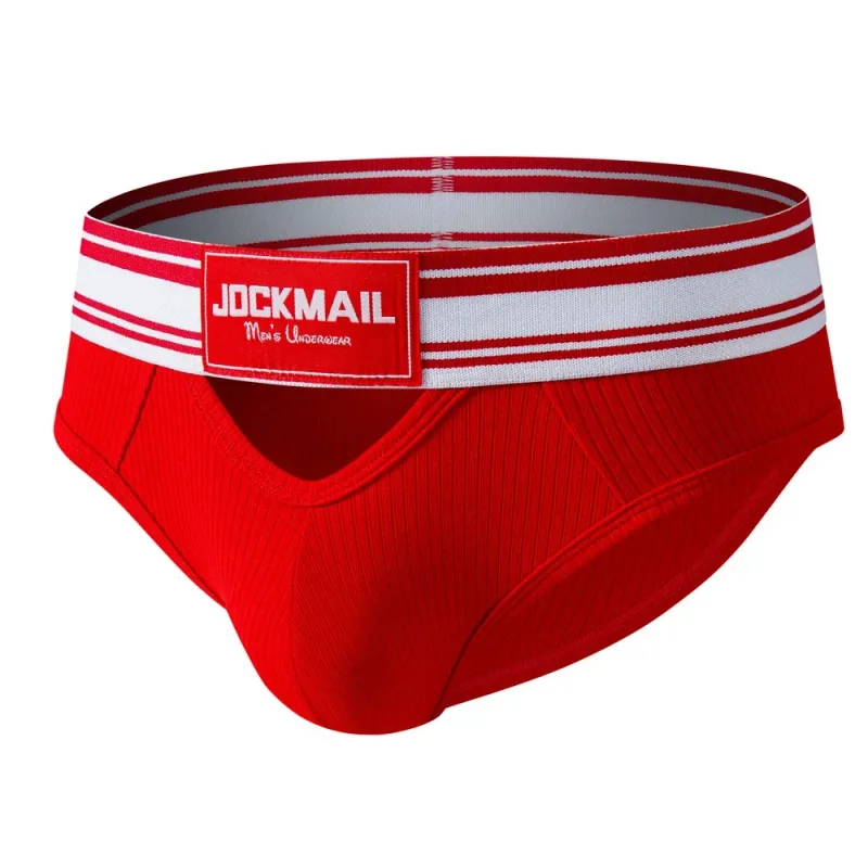 Jockmail Mens Underwear New Arrivalmen Briefs Plaid Pit Cotton Sexyu Bag Front and Rear Openings Cut Outlow Waist Breathable — image 22