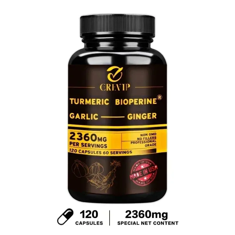 Συμπλήρωμα 4-σε-1 Turmeric Ginger - με Σκόρδο κουρκουμίνη μαύρο πιπέρι - Ανοσολογική υποστήριξη των αρθρώσεων Βελτιώνει την πέψη — image 9