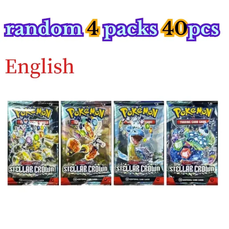 διασκέδαση 40 τεμάχια Pokemon Card Pack 4 Sets Sun Moon Violet 151 Αγγλικές κάρτες συναλλαγών Συλλεκτικά παιχνίδια Halloween Gift Fantasy Sci Fi — image 10