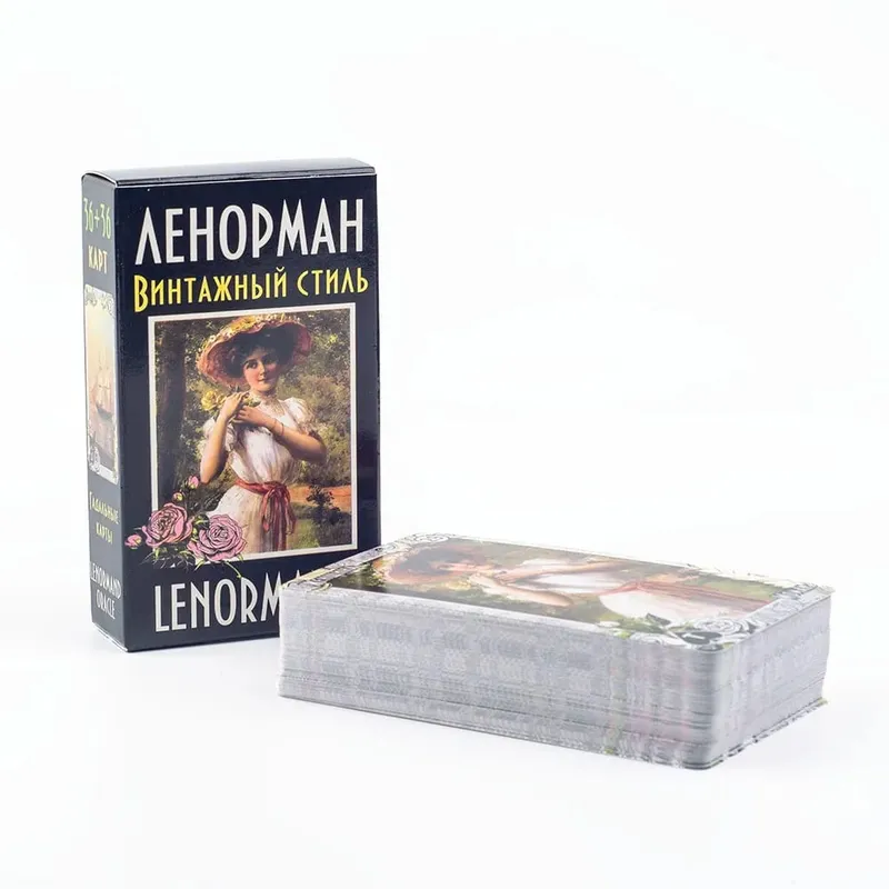 72Pcs ЛЕНОРМАН ВИНТАЖНЫЙ СТИЛЬ LENORMAND ORACLE Russian Visions Tarot Divination Fate Deck Board Game Card For Family Party