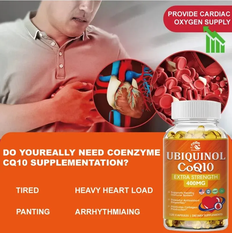 Greensure 400mg Absorbable Coenzyme Q10 Capsules 60/120 Vegetable Capsules - Protective Antioxidant