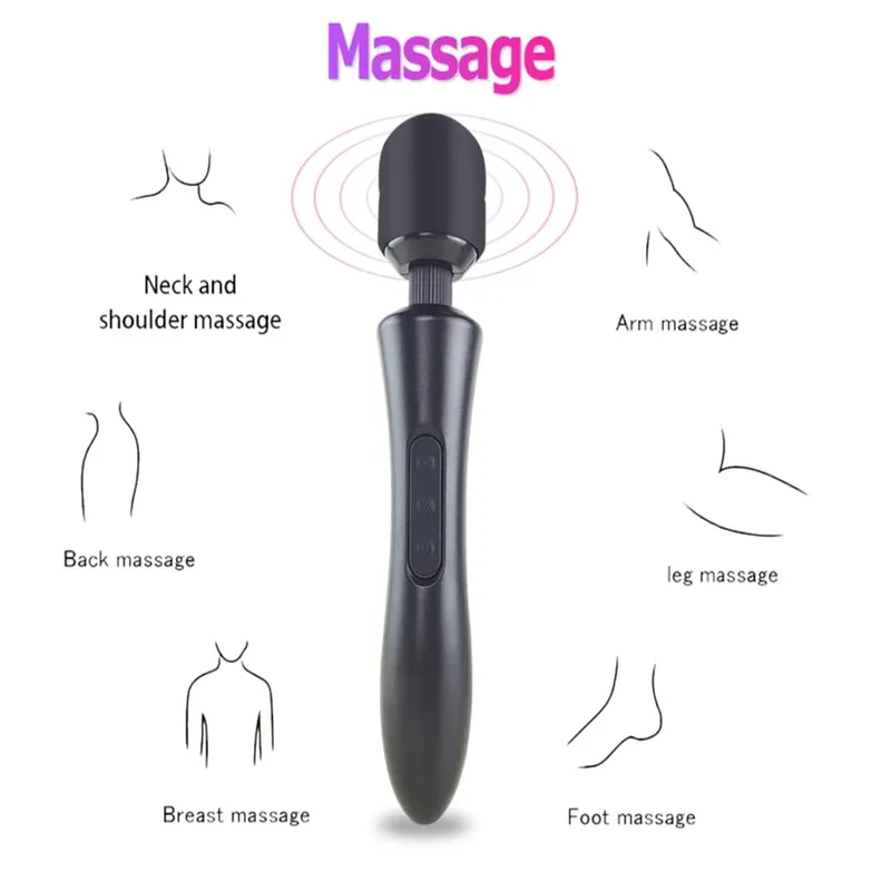 20 Modes Frequency 8 Speeds Body Vibrator Powerful magic wand AV massage sex products USB rechargeable Sex Toys for women ST090 — image 5