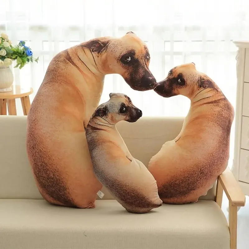 Cute 3D Lifelike Animal Throw Pillow Soft Plush Dog Pillow Creative Cushion Home — image 3