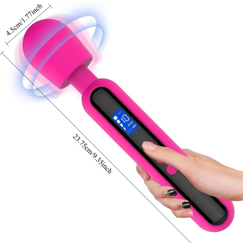 שרביט קסמים עוצמתי AV ויברטור לנשים G Spot Clitoris Stimulator עם תצוגת LED שרירים לעיסוי מכשיר אוננות צעצוע מין למבוגרים — image 6