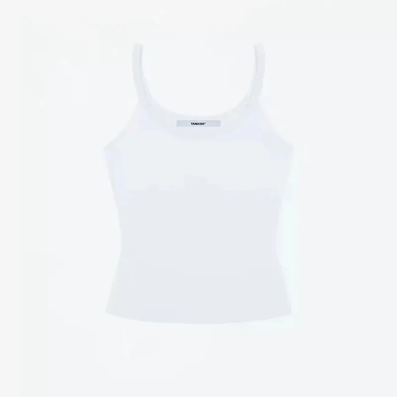 Tank American Style Crew Neck Slim Fit Stretch Basic Crop Top Γλυκό και δροσερό σέξι γιλέκο καμιζόλ — image 11