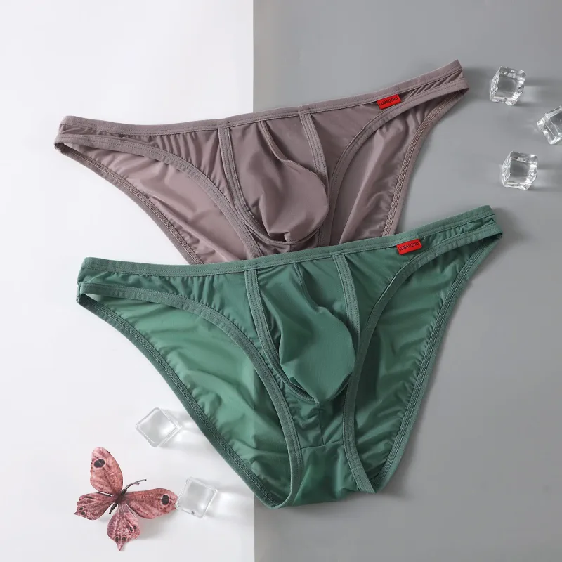 Ultra Thin Men's Underwear Large Pockets Triangular Underpants Transparent Lightweight Briefs