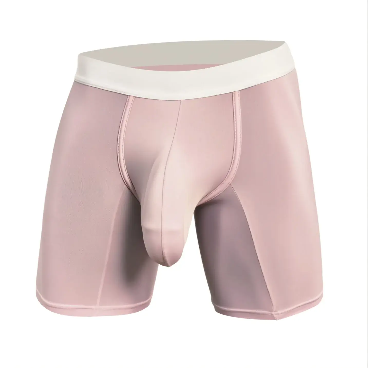 Mens Cool Ice Silk Boxer Briefs Extra Deep Pouch Breathable Long Running Sport Gym Underwear Anti Chafe Free Soft Trunks — image 5