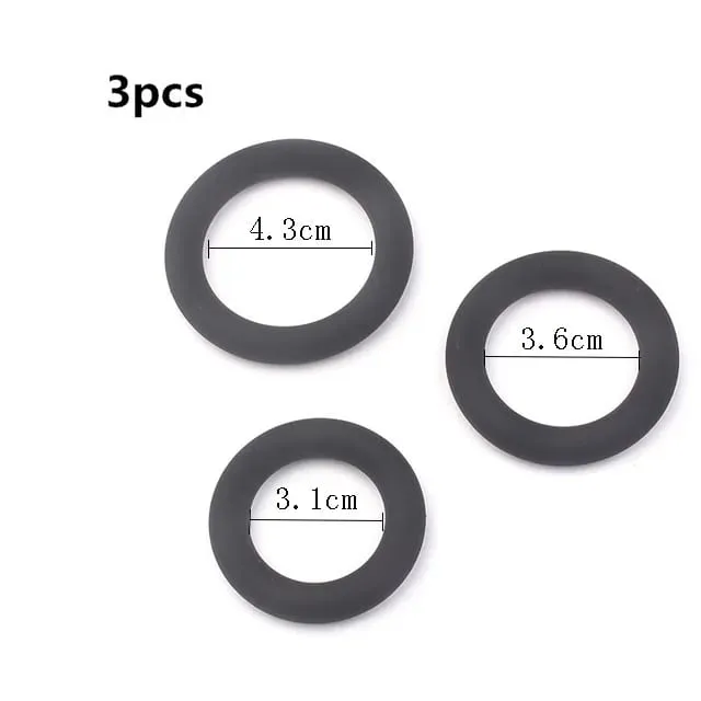 3Pcs Penis Ring Set Silicone Cock Rings Ejaculation Delay Cockring Sex Toys For Men Adult Product Dick Lock Erection Sexy Shop
