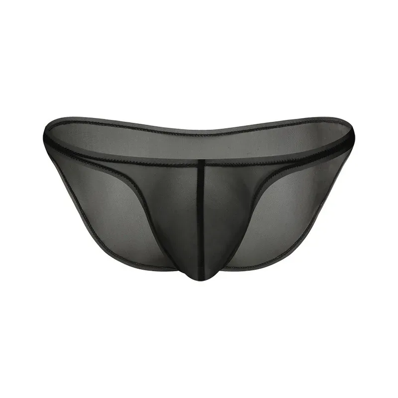 Men's Underwear Delicate Ice Silk Transparent Triangle Panties Personality Low Waist Briefs
