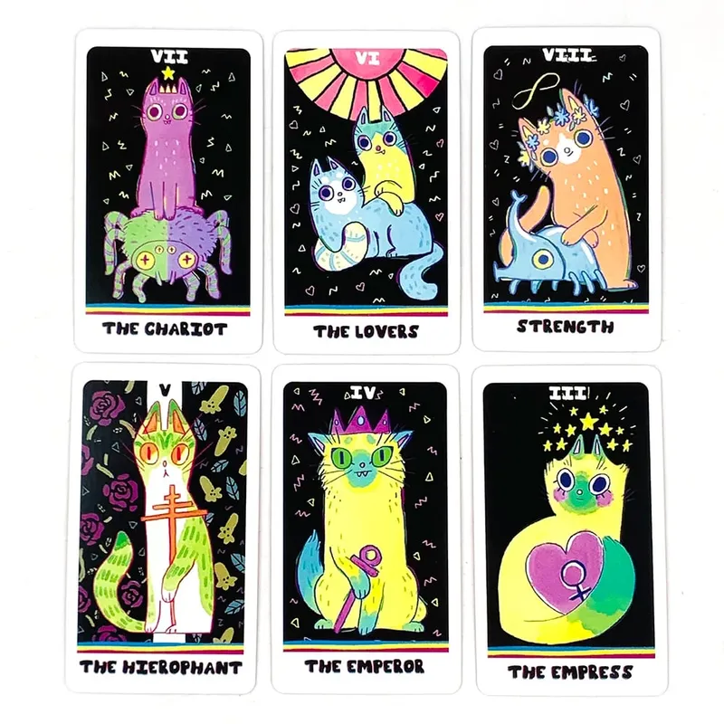 קלפי טארוט חמודים 78 יחידות Oracles English Visions משחק לוח משחק התכנסות משפחתית מתנות ליל כל הקדושים וחג המולד