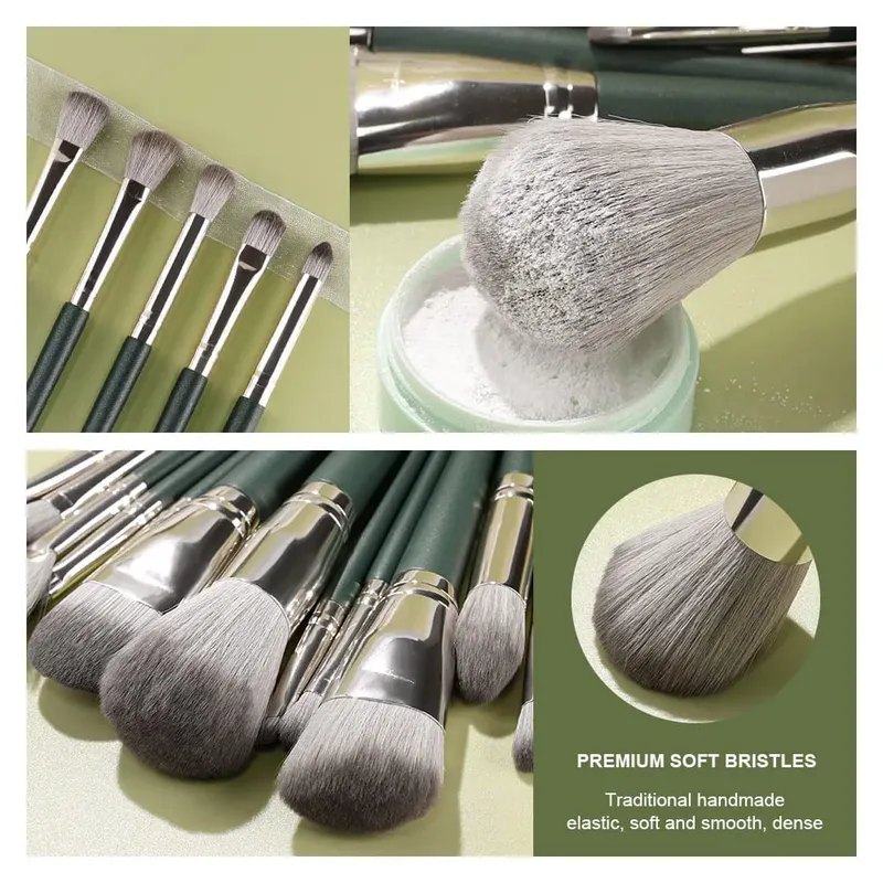 10/14 Stuks Make-Up Kwasten Set Oogschaduw Foundation Vrouwen Cosmetische Losse Poeder Blush Super Zachte Blending Make Up Borstel beauty Tool