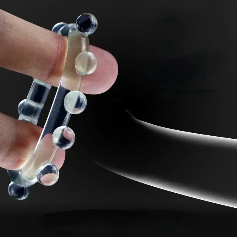 3db Stretchy Stay Hard Gyöngyös kakasgyűrű Késleltetett magömlés edző Scrotal Binding Ball Hordágy Szilikon Cockring Férfi Szexjátékok — image 4