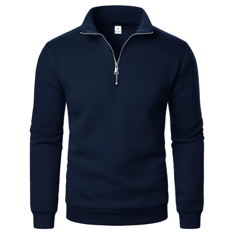 Pull polaire à manches longues et col montant pour homme, pull ample et confortable, décontracté et confortable, avec fermeture éclair, automne et hiver — image 14