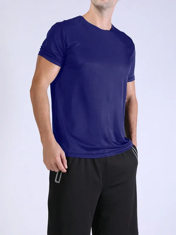 5PCS Men's Solid Color Ultralight Quick Dry Sport T-Shirt Breathable Lightweight Top For Fitness Training Workout Running Gym